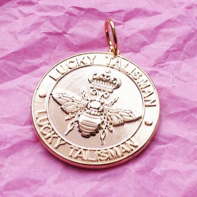 Talisman Biene, vergoldet mit 24K Feingold, Amulett L